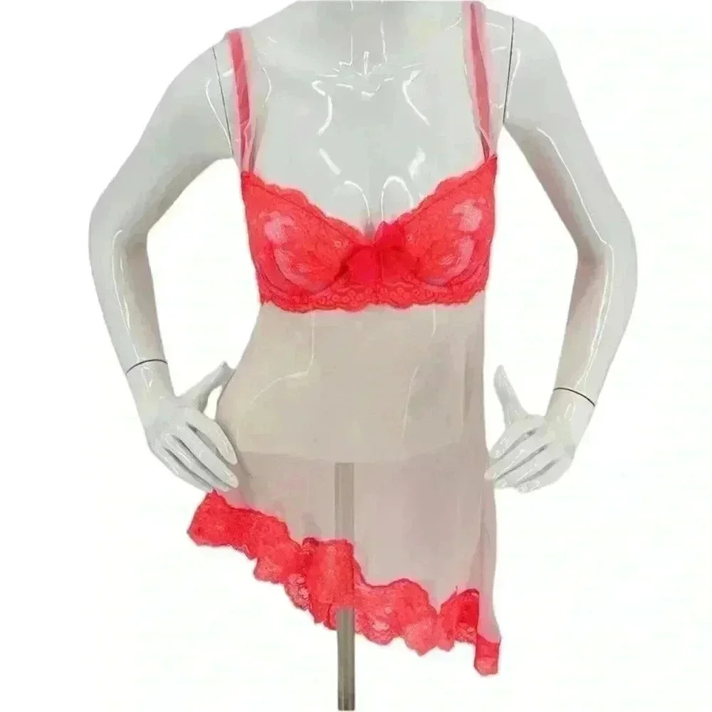 Victoria's Secret Coral Lace Chemise